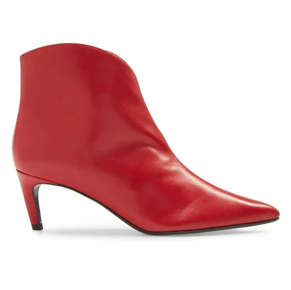 Edgy Chic Ted Baker London Red Leather Booties - Picture 9 of 16